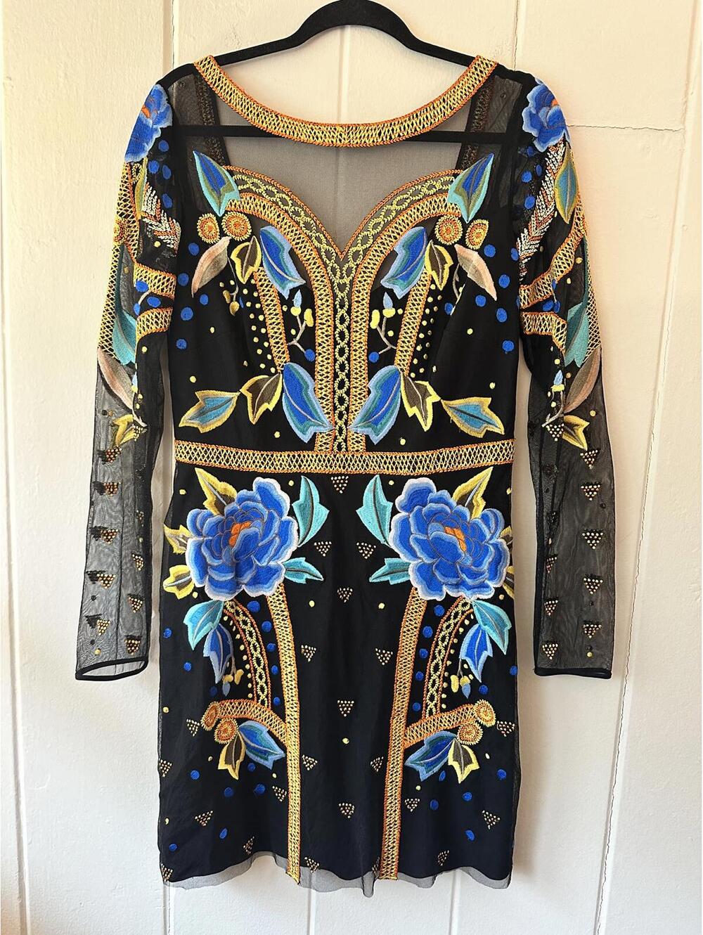 Temperley London Designer Mesh and Embroidery Floral Formal Dress Size 10